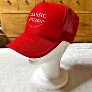 Vintage Classic Citizen Red Trucker Hat Mesh Unisex Snapback OS